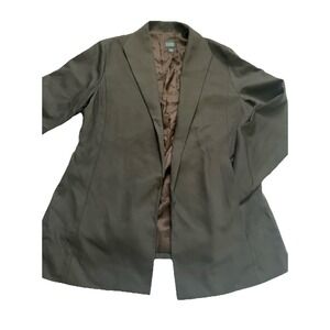 Eileen Fisher Women's Blazer‎ Open Long Sleeve Wool Brown Lined Pocket XS